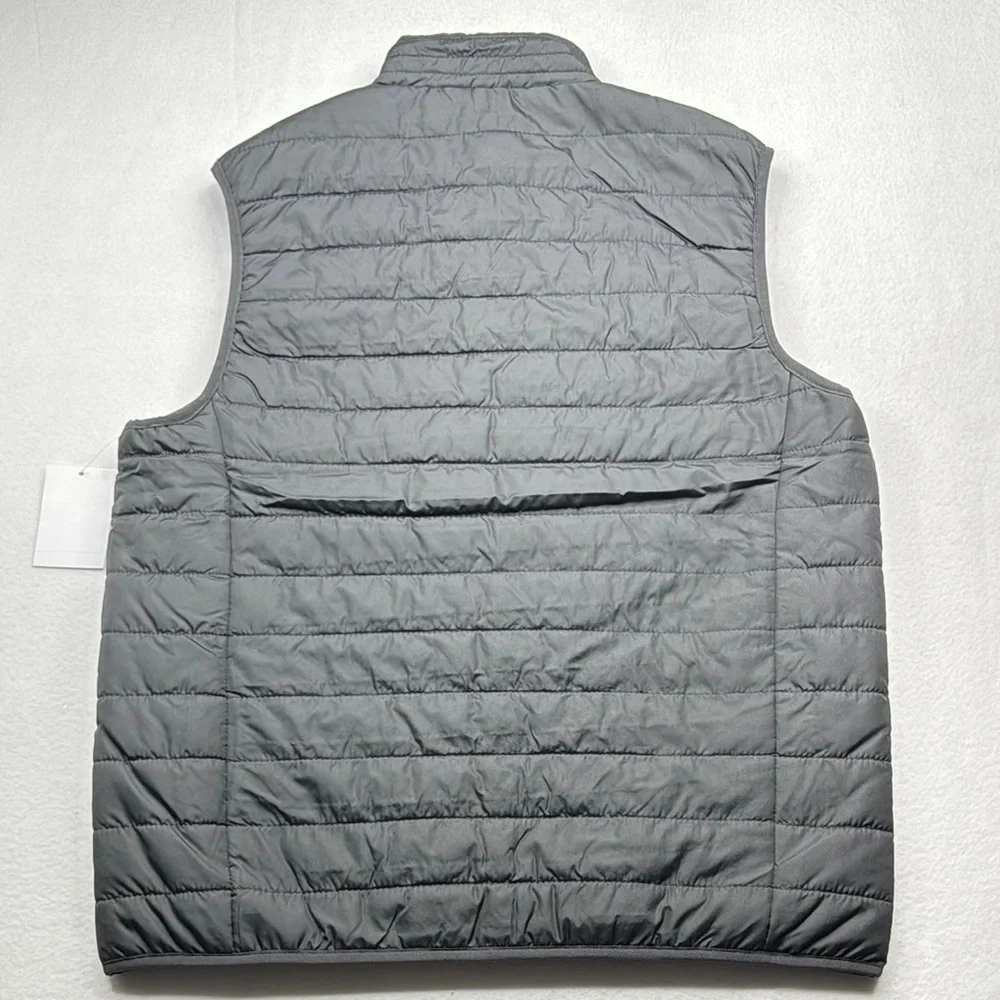Men’s Black Quilted Puffer Vest with High Collar full zip up lightweight jacket